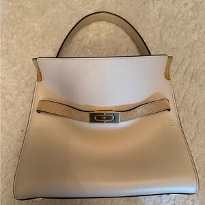 Tory Burch Lee Radziwell Small Cream leather double bag